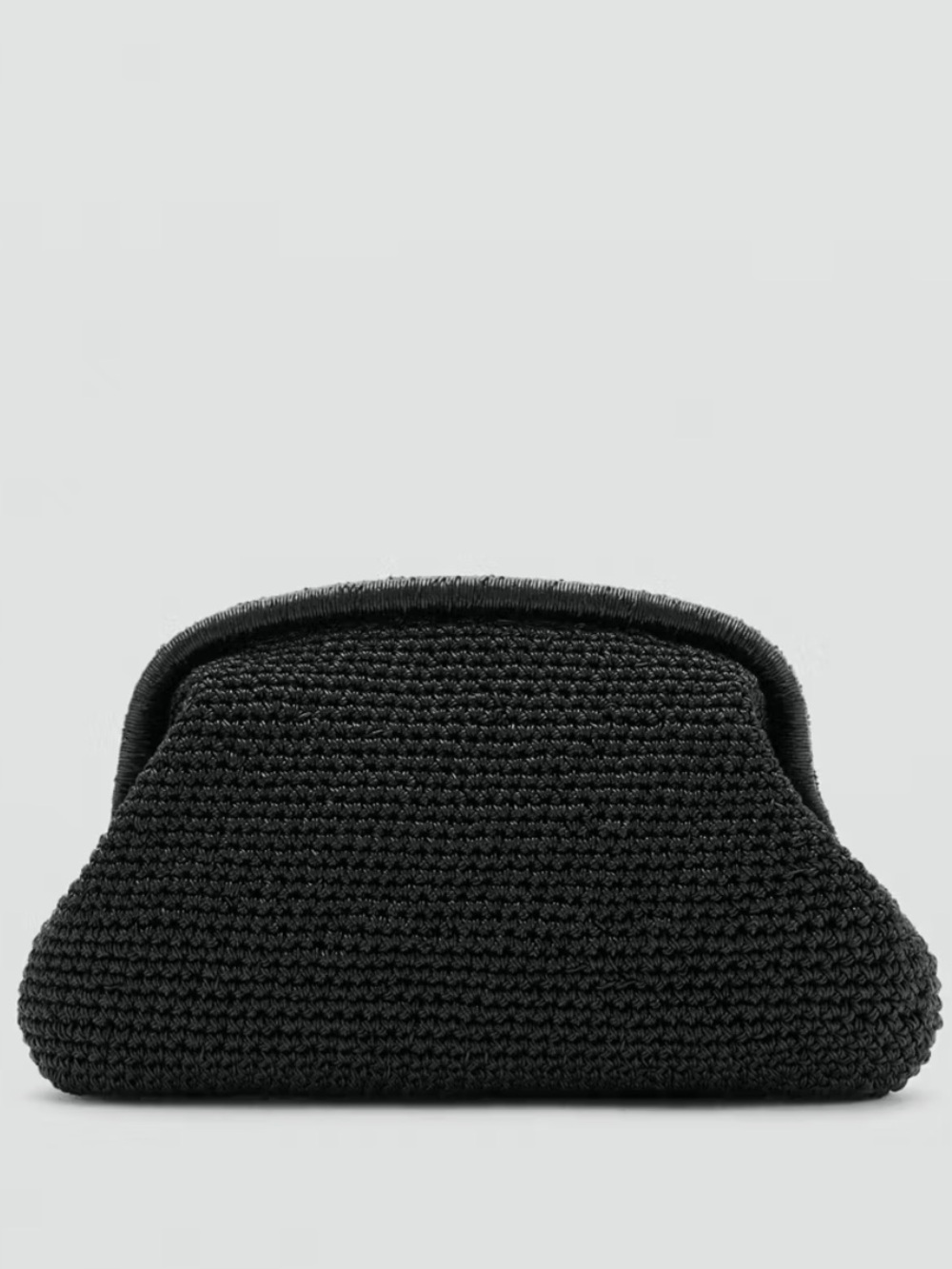 Black Knit Clutch Bag - Women